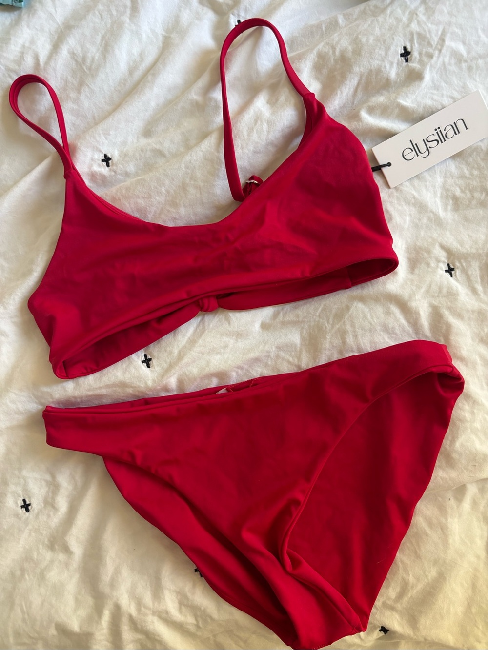 Elysiian two piece swimsuit in red new nwt